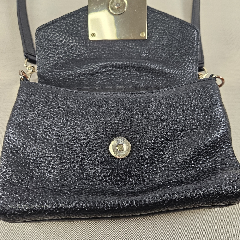 Karl Lagerfeld Black Pebbled Leather Crossbody Bag - Picture 6 of 16